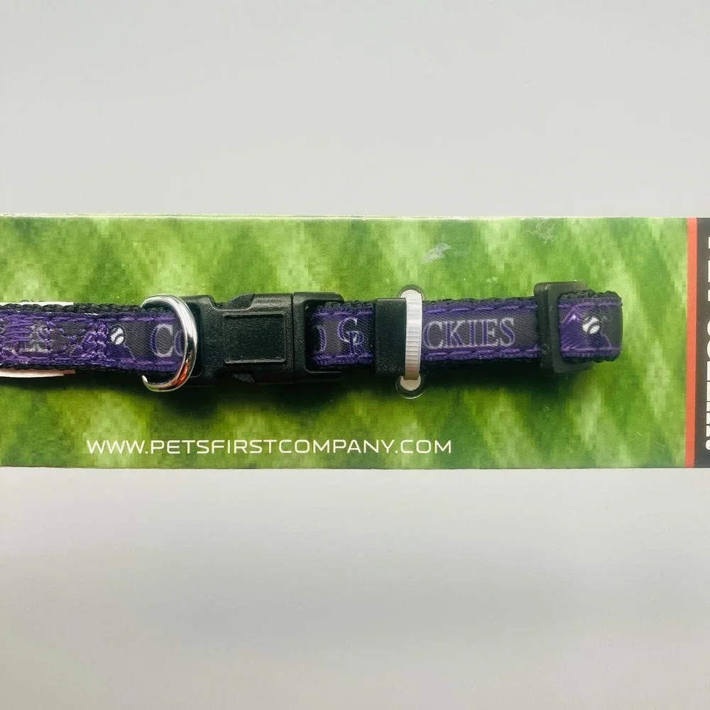 Pets First‎ MLB Colorado Rockies Pet Collar Size S Colorful Dog & Cat Collar New